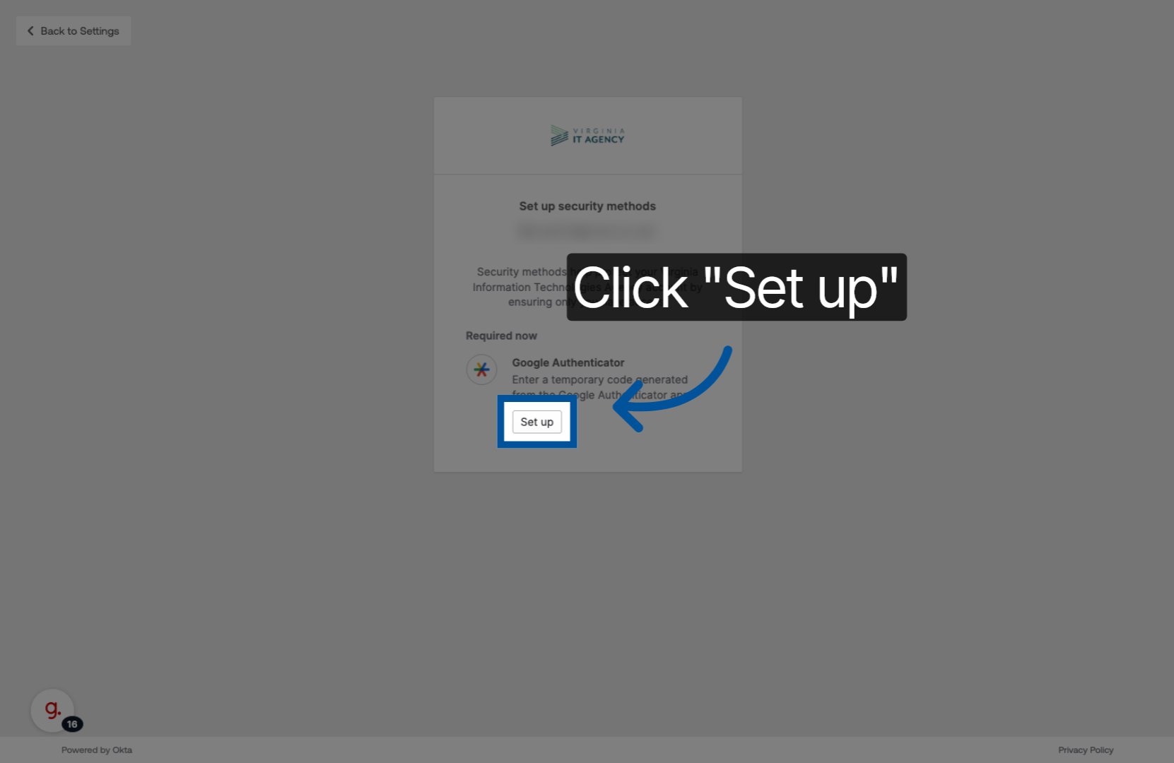 Screenshot displaying QR code and secret key for authenticator setup