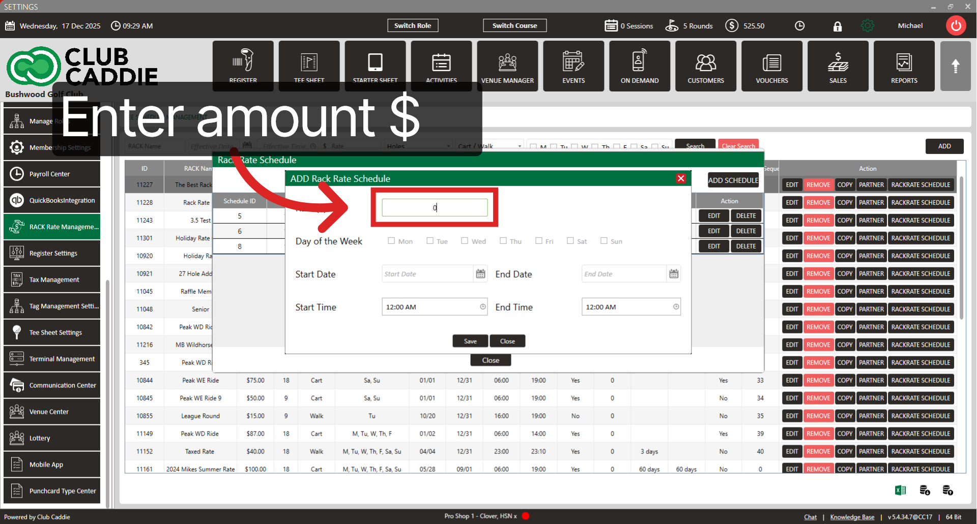 Select Schedule Index