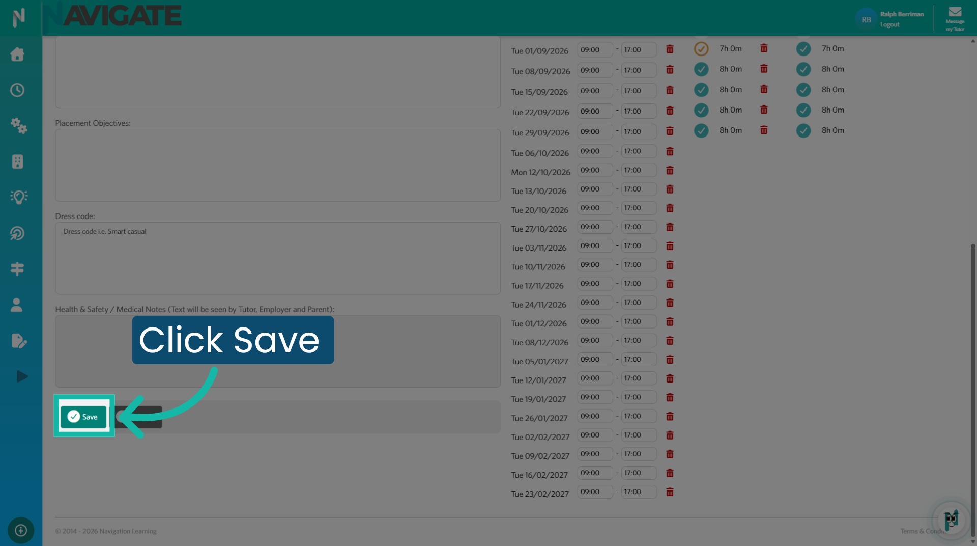 Save placement changes