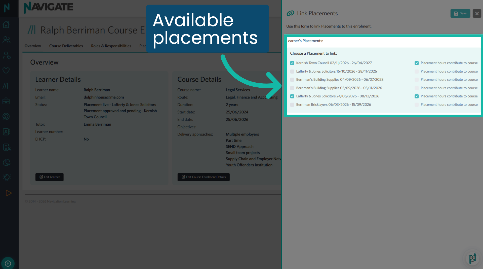 View available placements