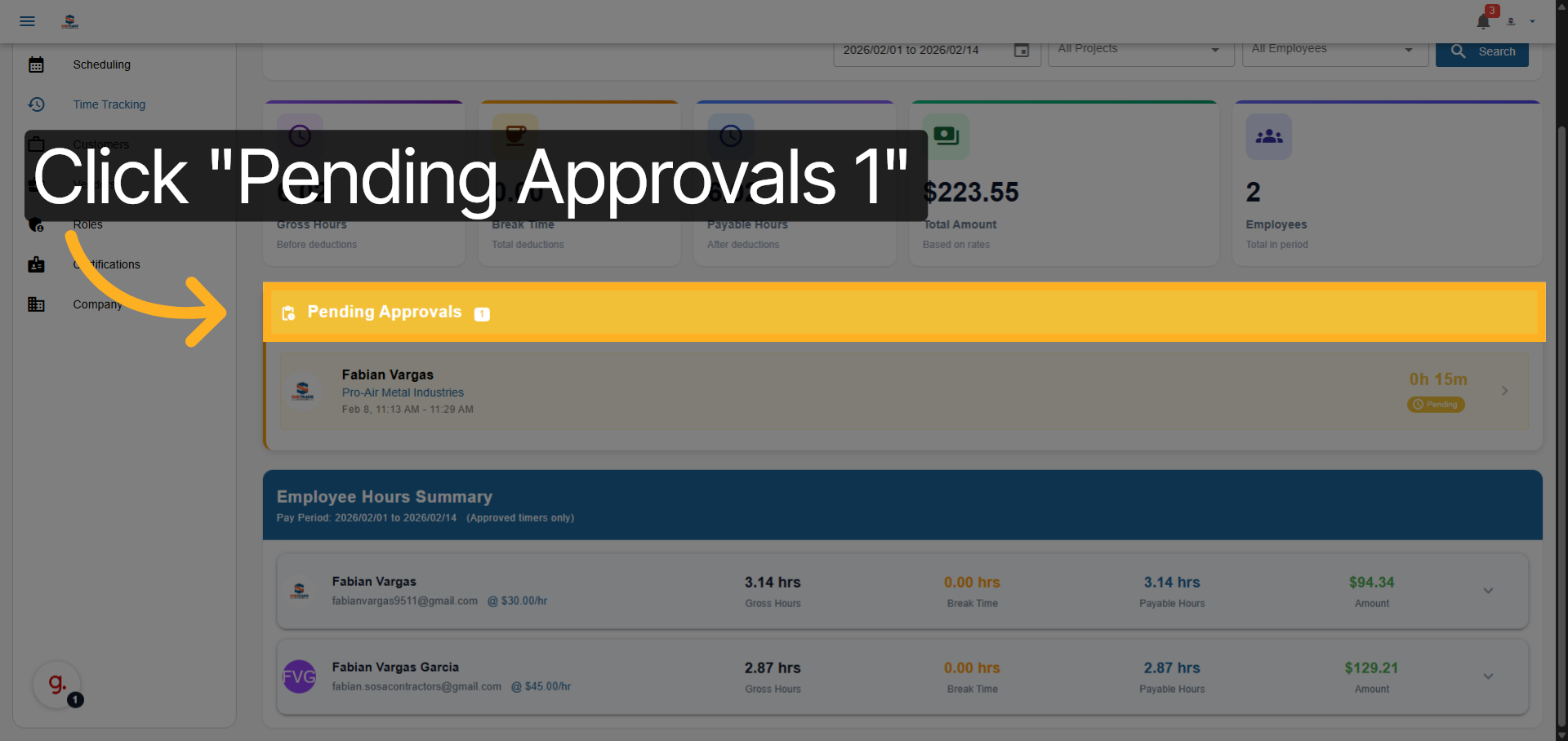 Open Pending Approvals
