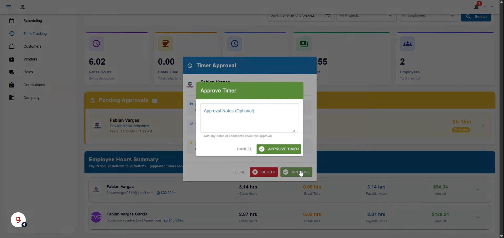 Add Approval Comment