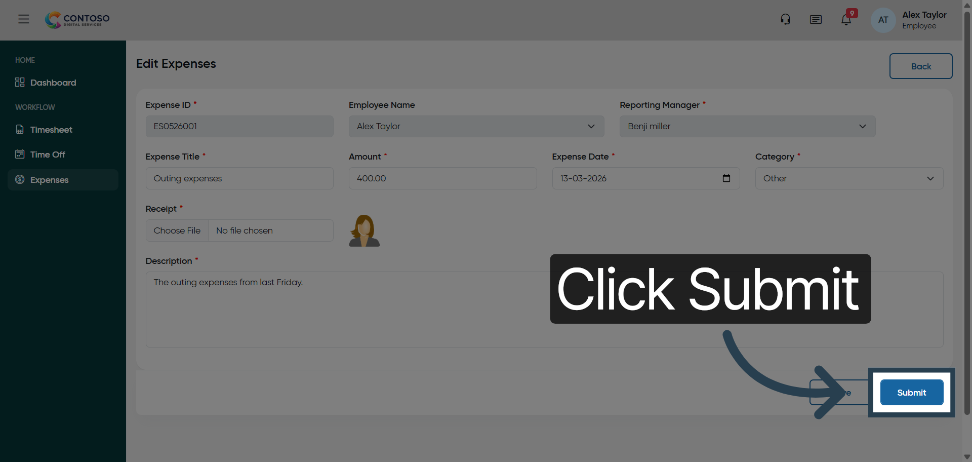 Submit Expense Report