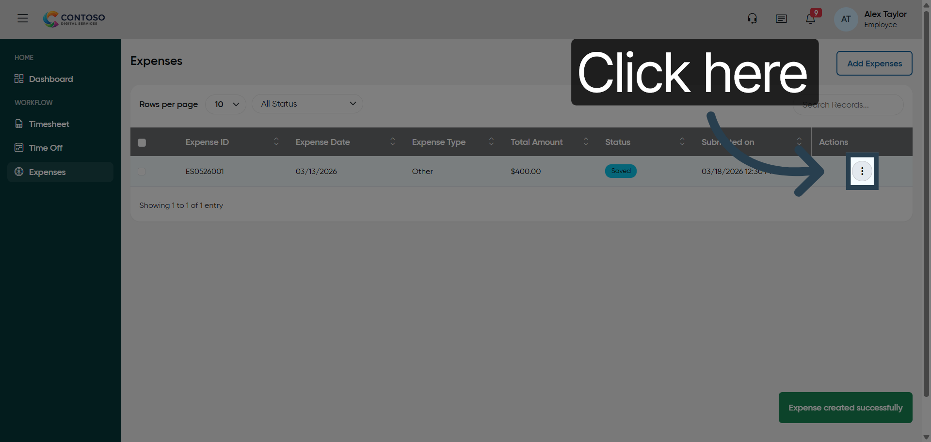 Access Expense Options