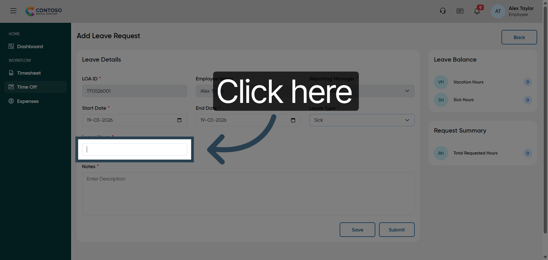Begin Entering Leave Duration