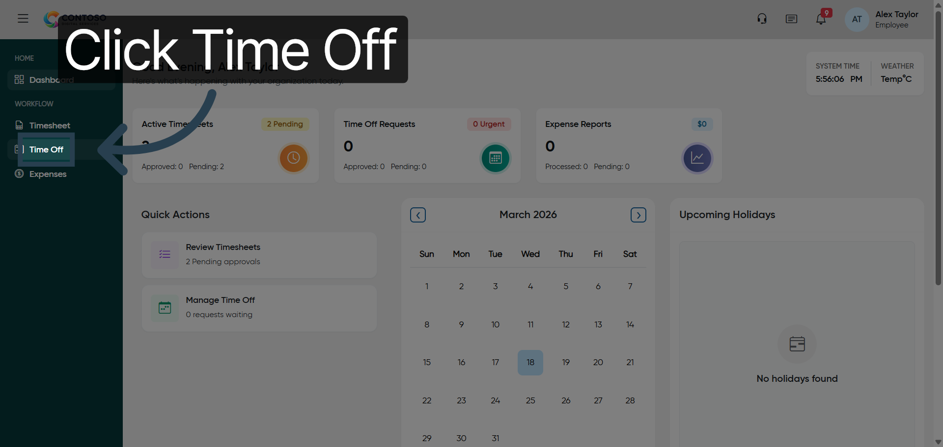 Access Time Off Section