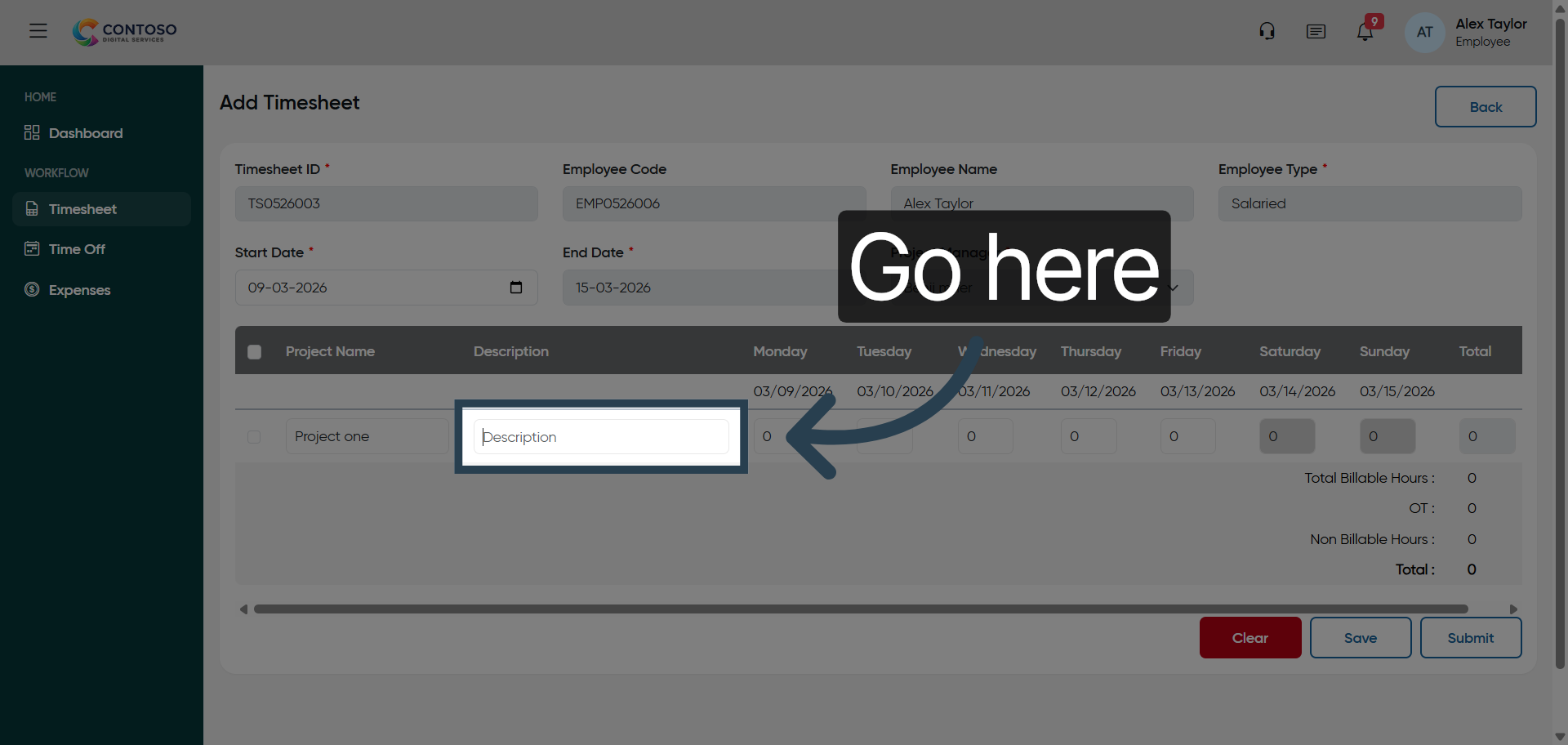 Navigate to Task Field