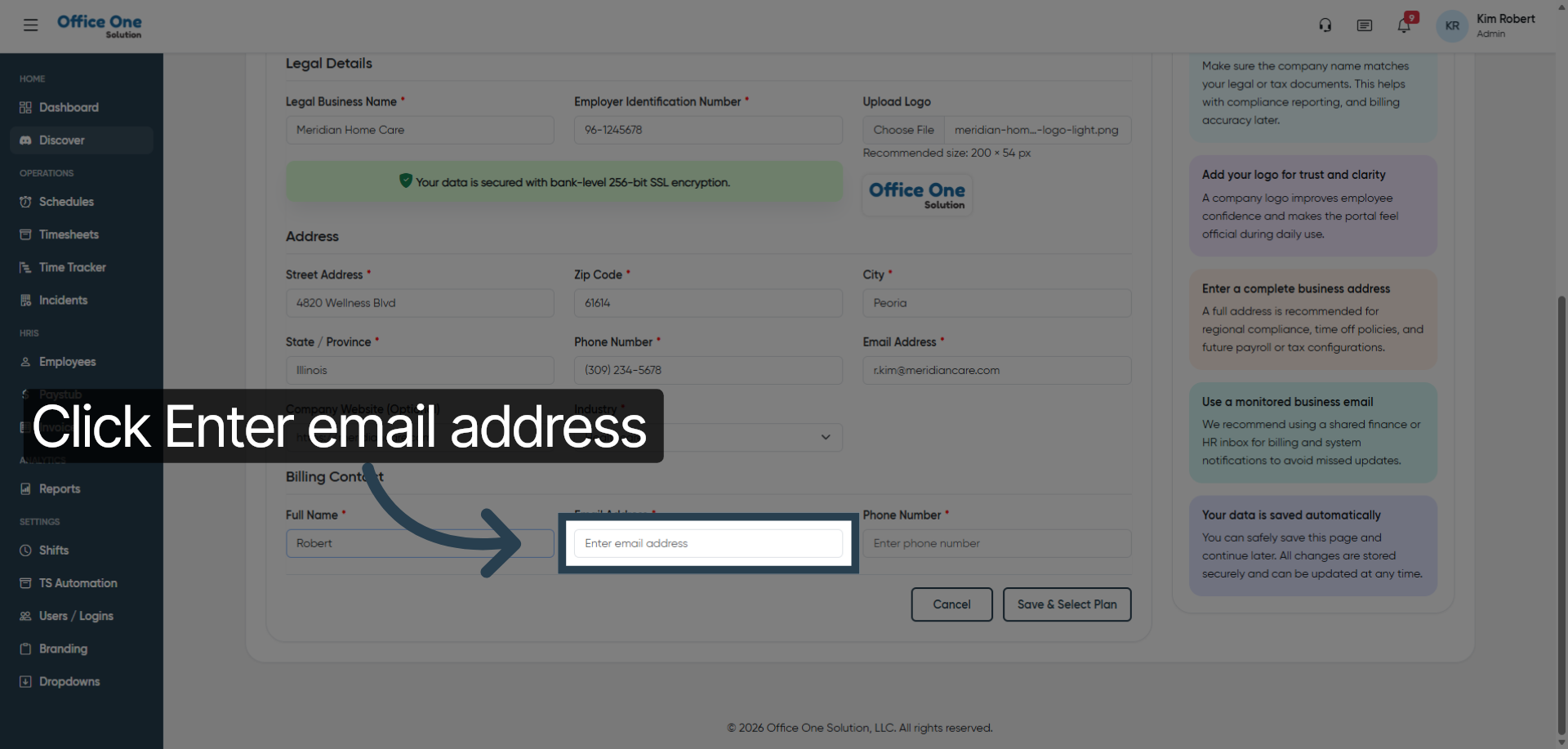Activate Email Field