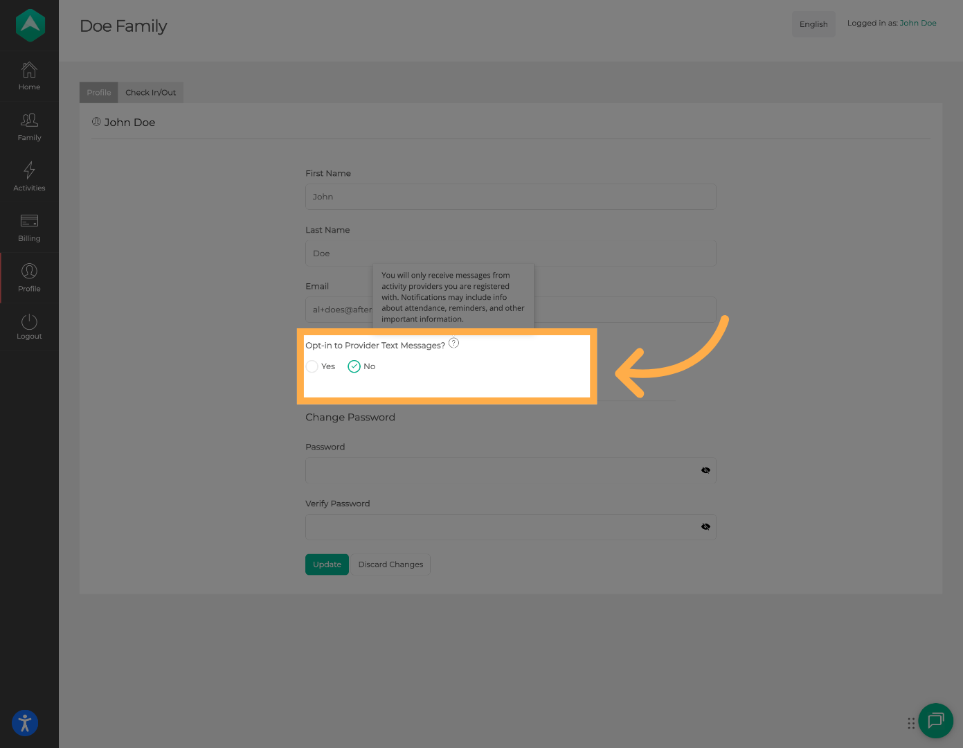 Locate Communication Preferences