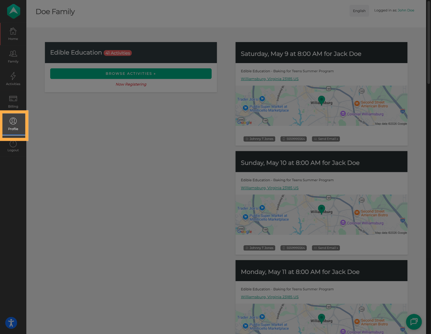 Open Profile Settings