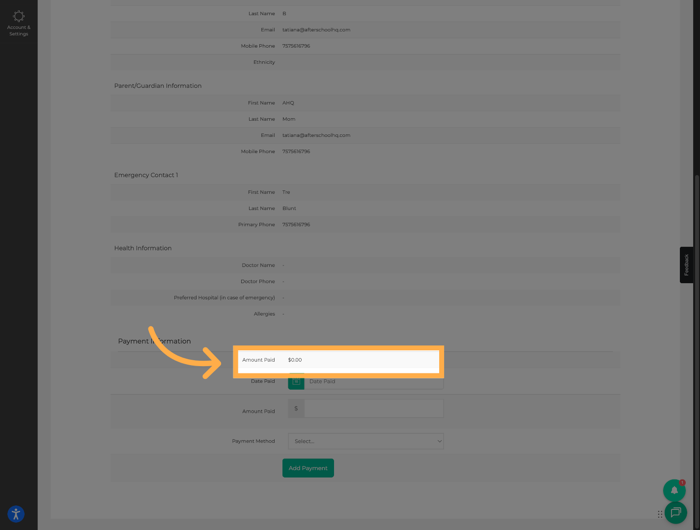 Review Current Payment Balance