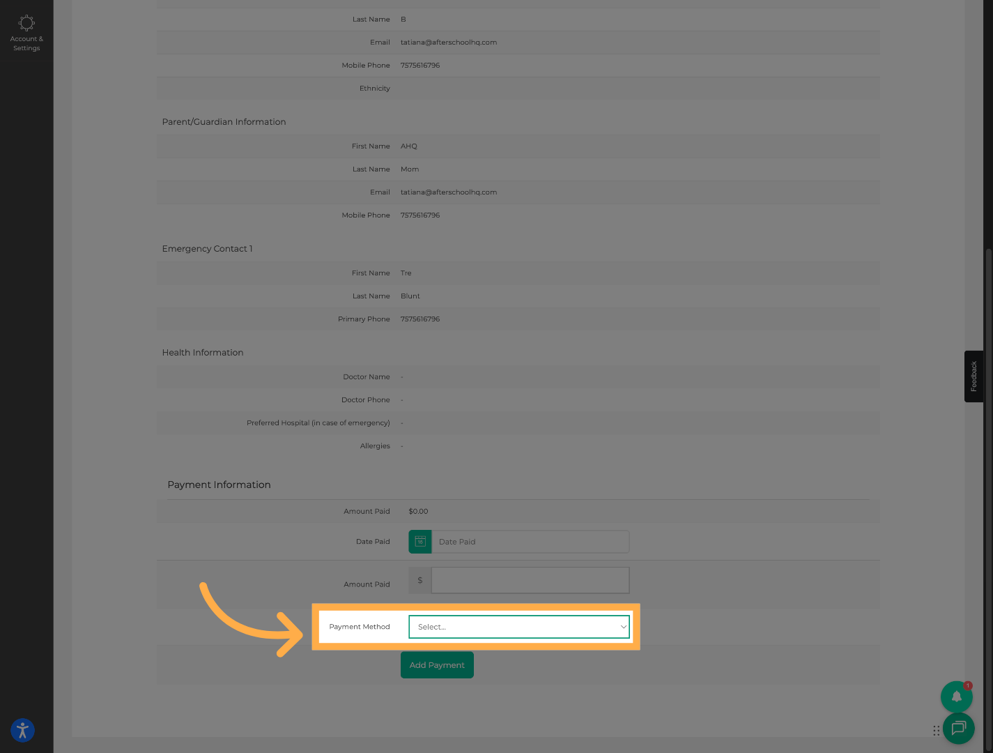 Select the Offline Payment Method