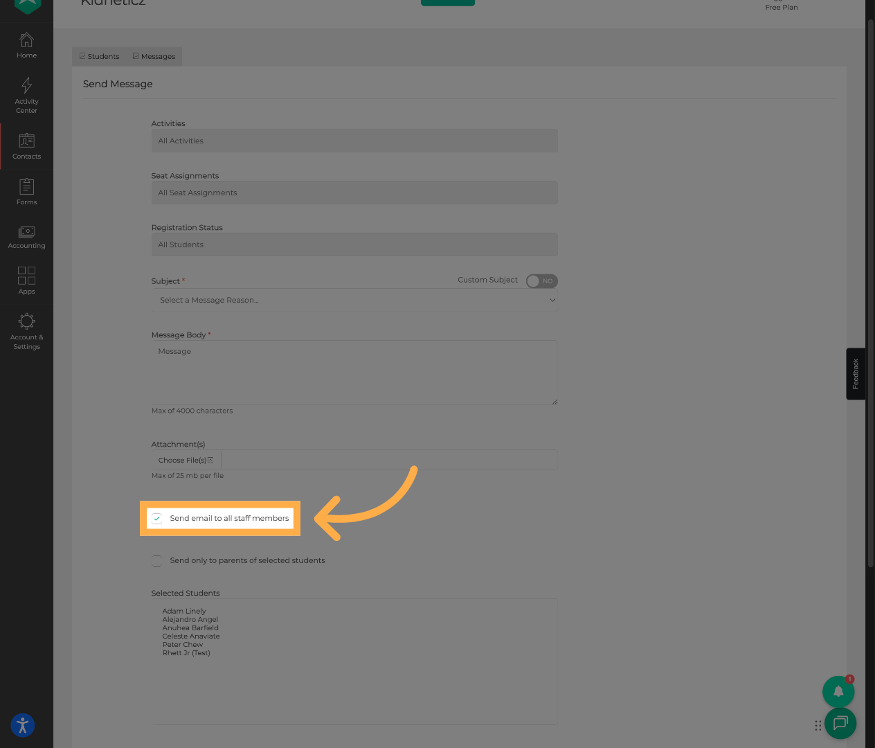 Send Email to All Staff