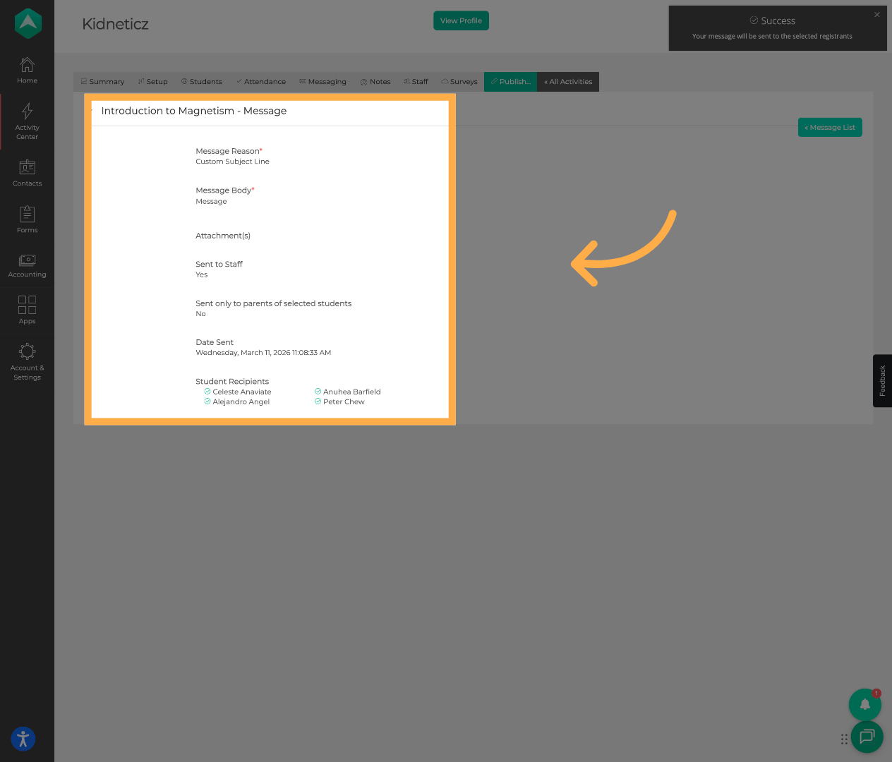 Review Message Details
