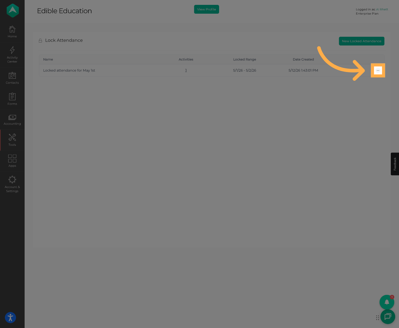 Manage Locked Attendance Details