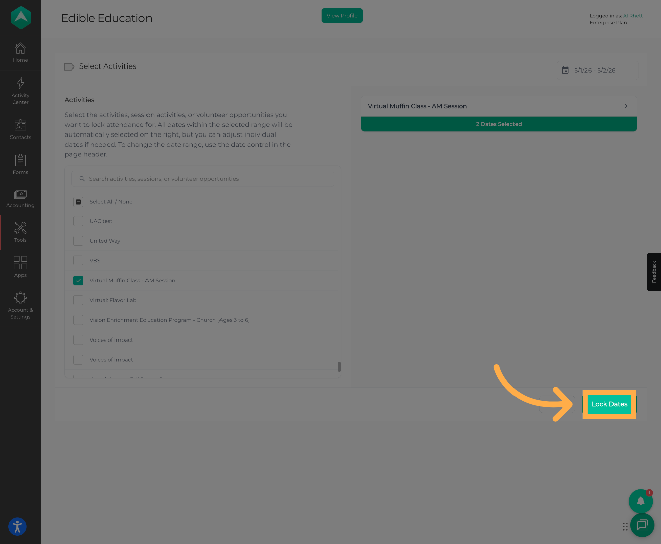 Start the Attendance Lock Process