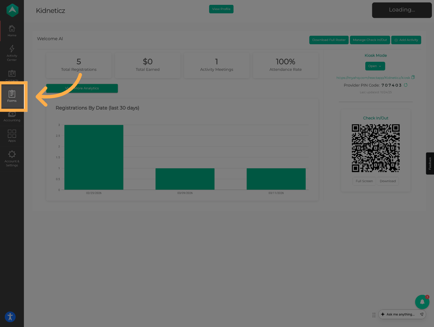 Access Forms Section