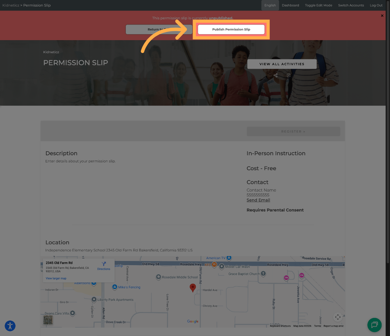 Publish Permission Slip