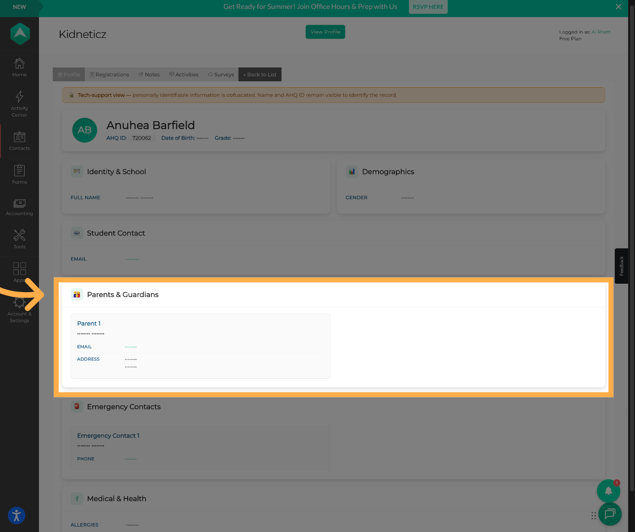 View Parent & Guardian Information