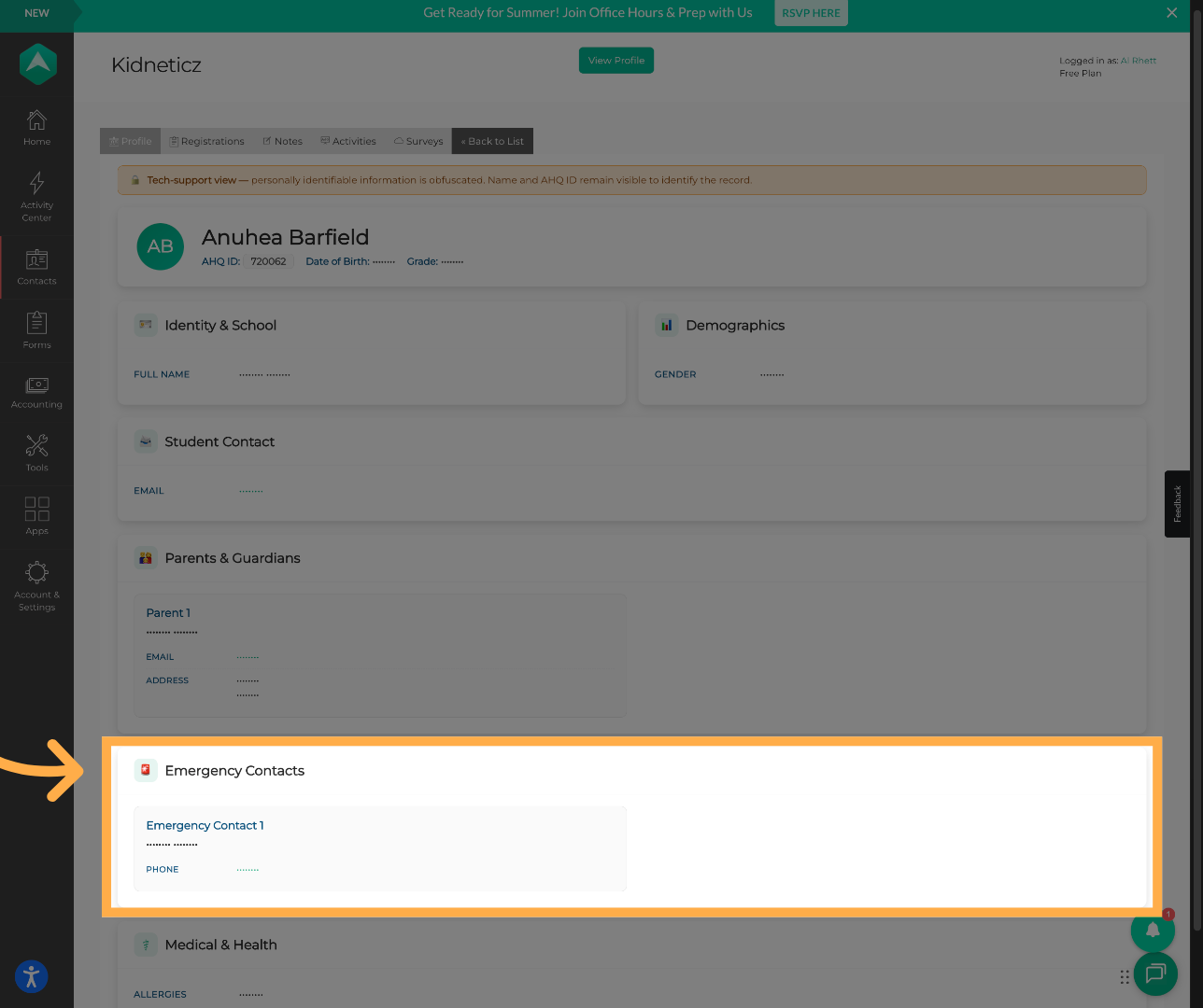 Access Emergency Contacts