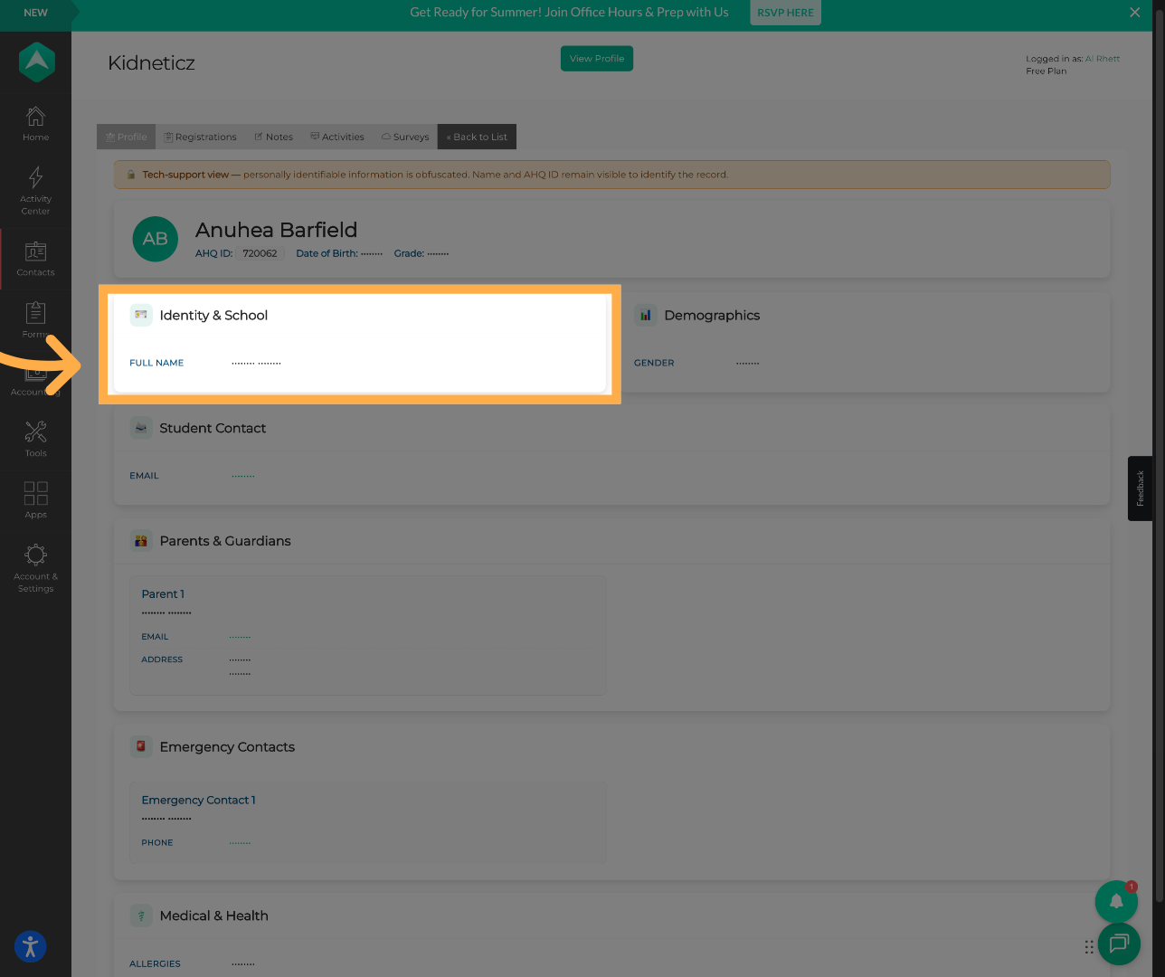Review Identity & School Information