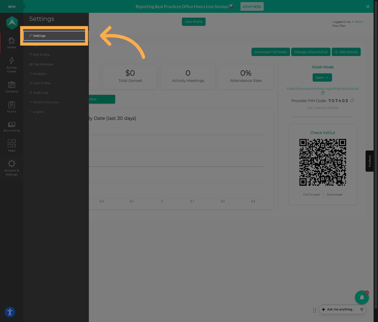Navigate to Account & Settings