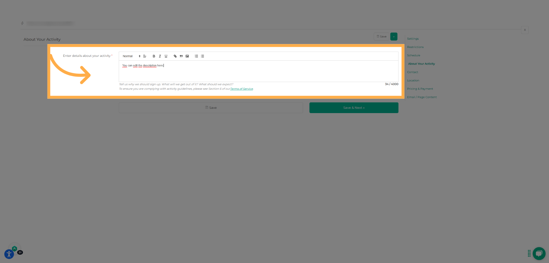 Description of your Activity.