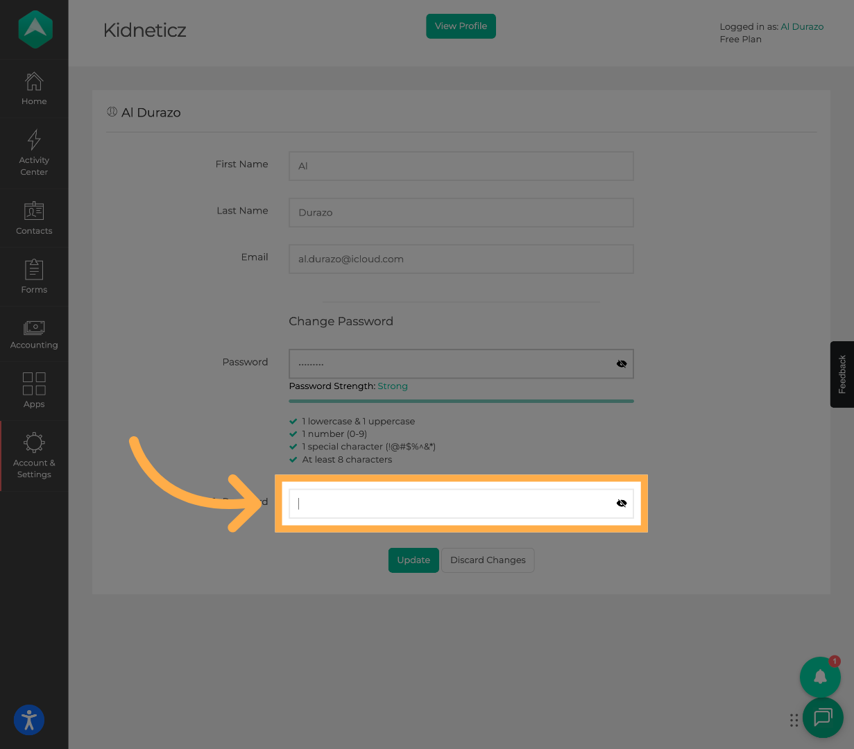 Confirm Your New Password