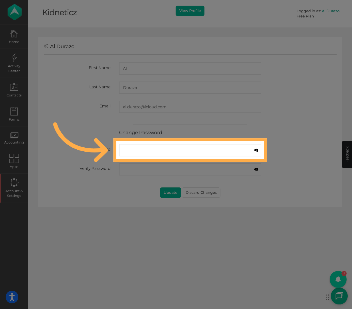 Enter Your New Password