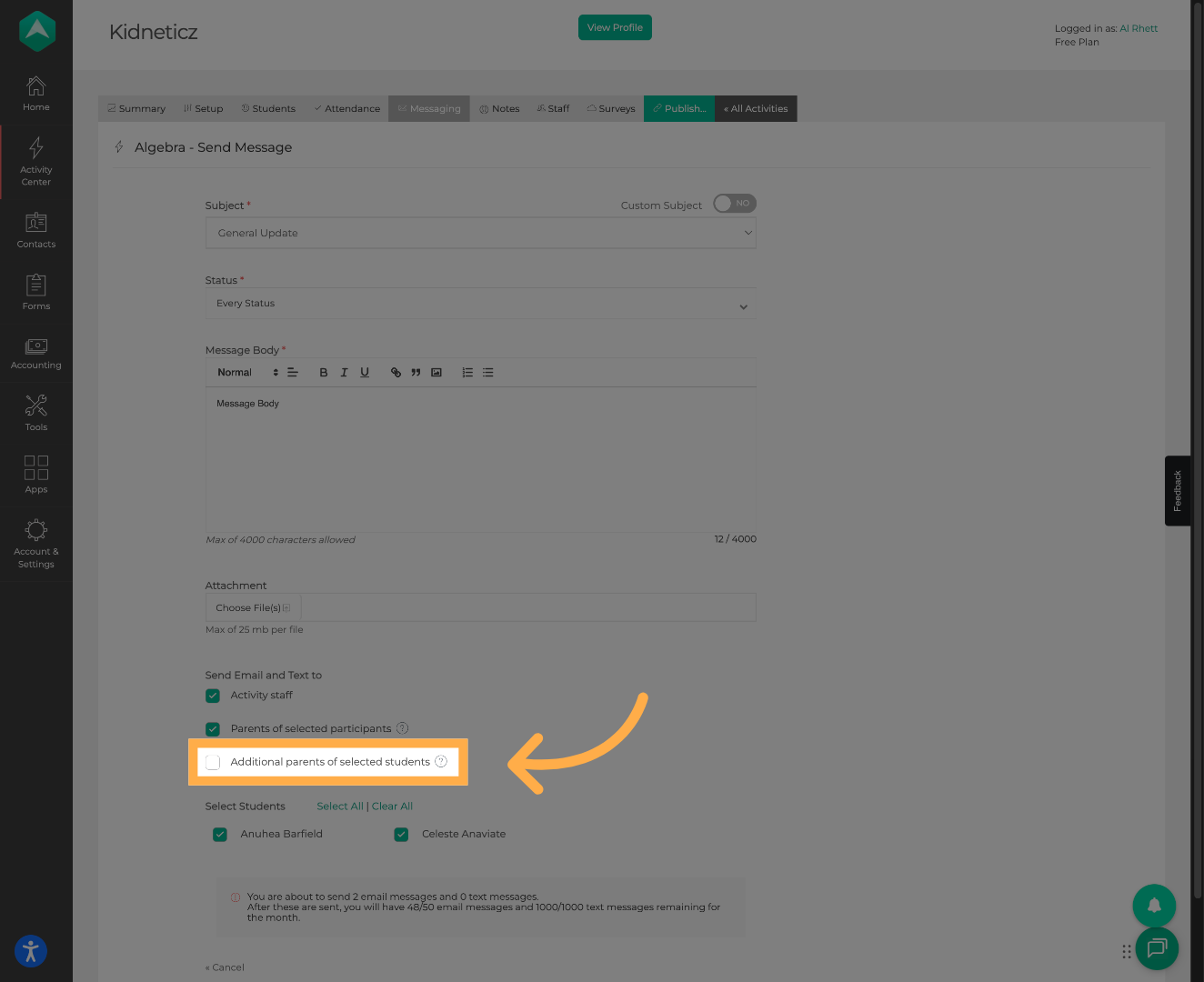 Select Additional Parents
