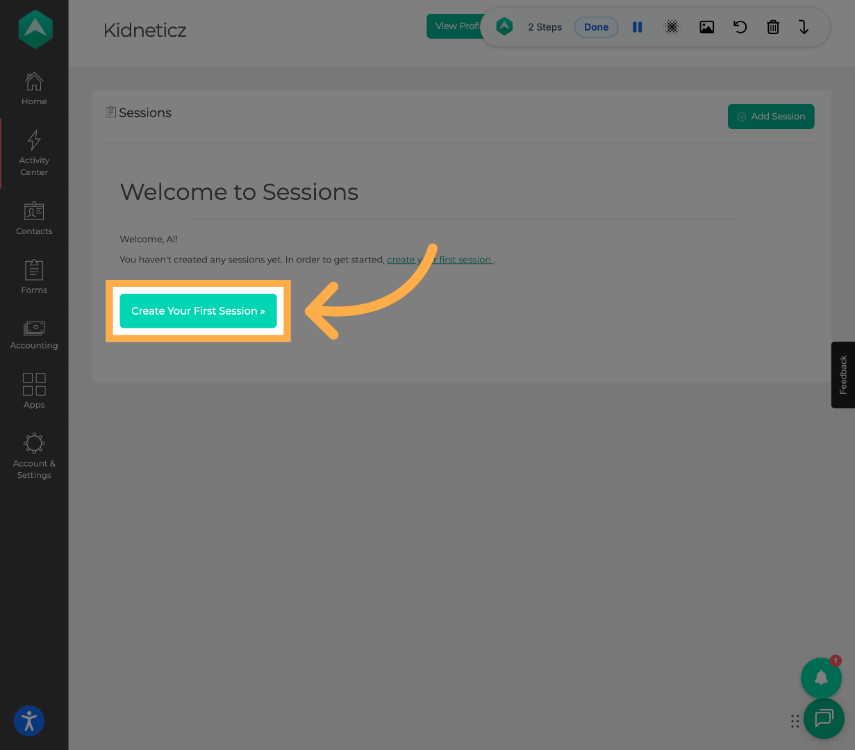 Start Creating First Session