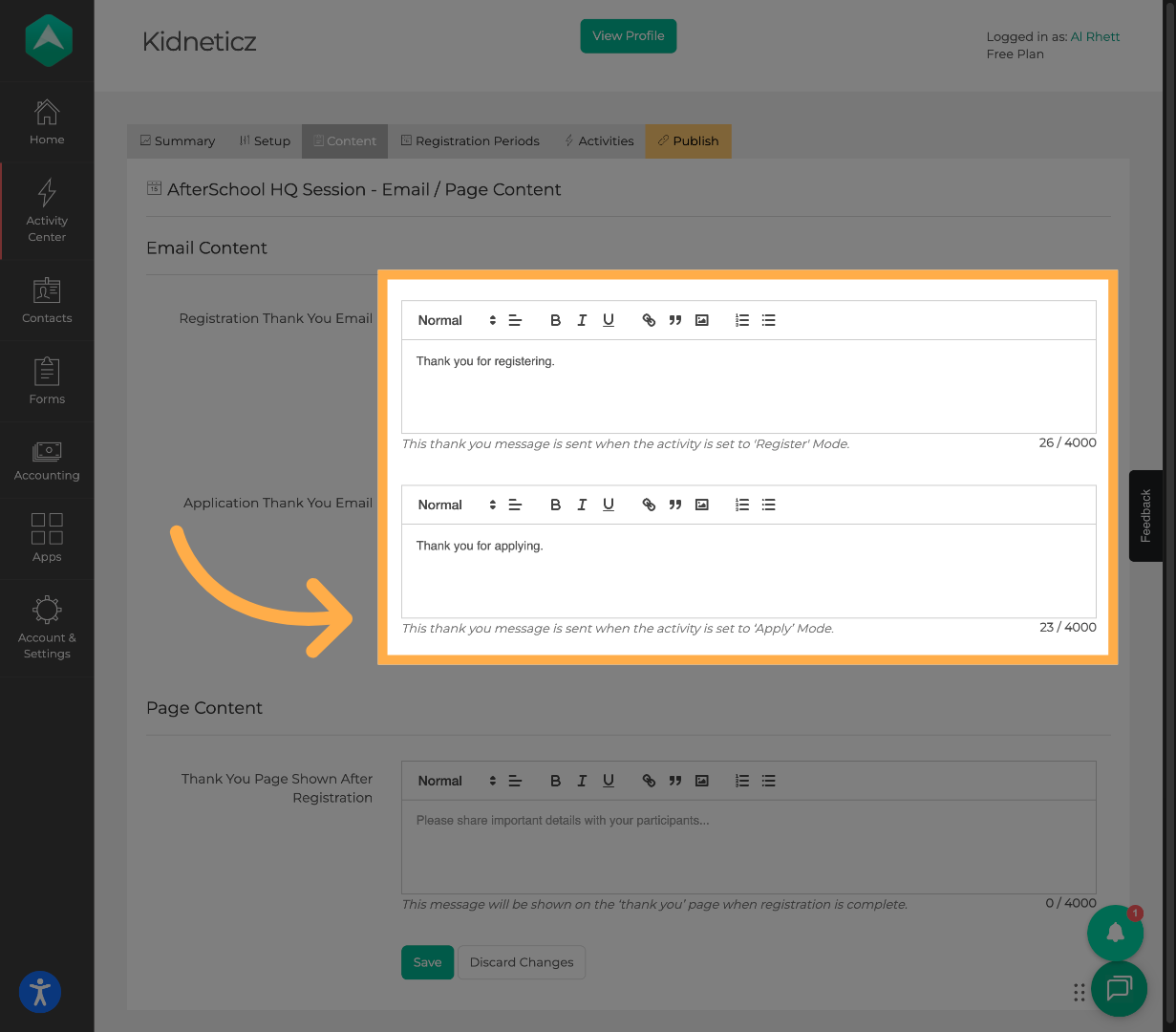Edit Confirmation Message