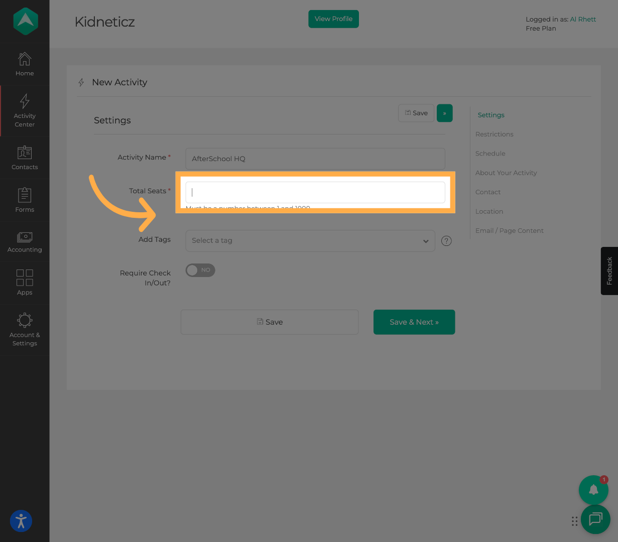 Participant Limit Settings