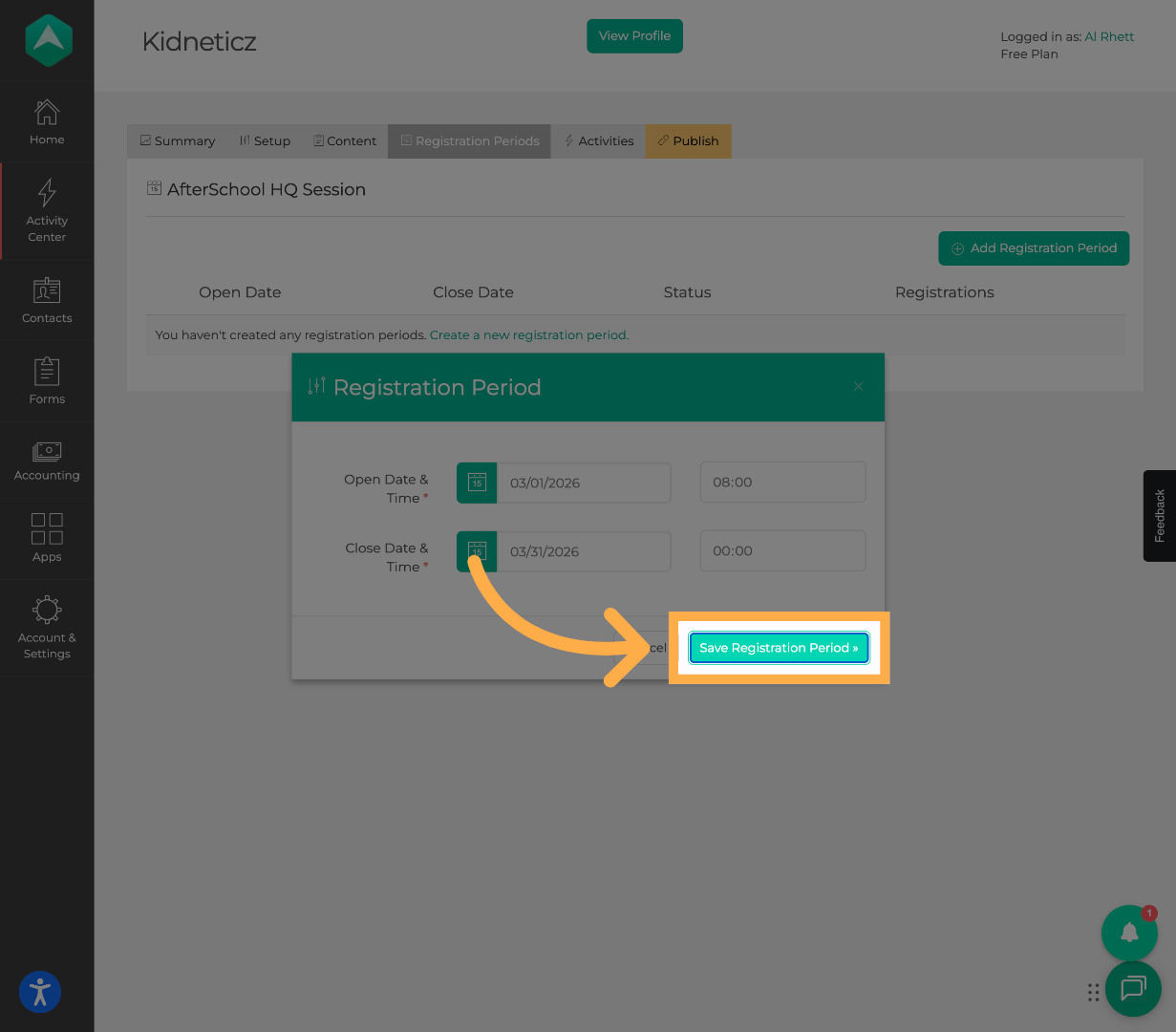 Save Registration Period