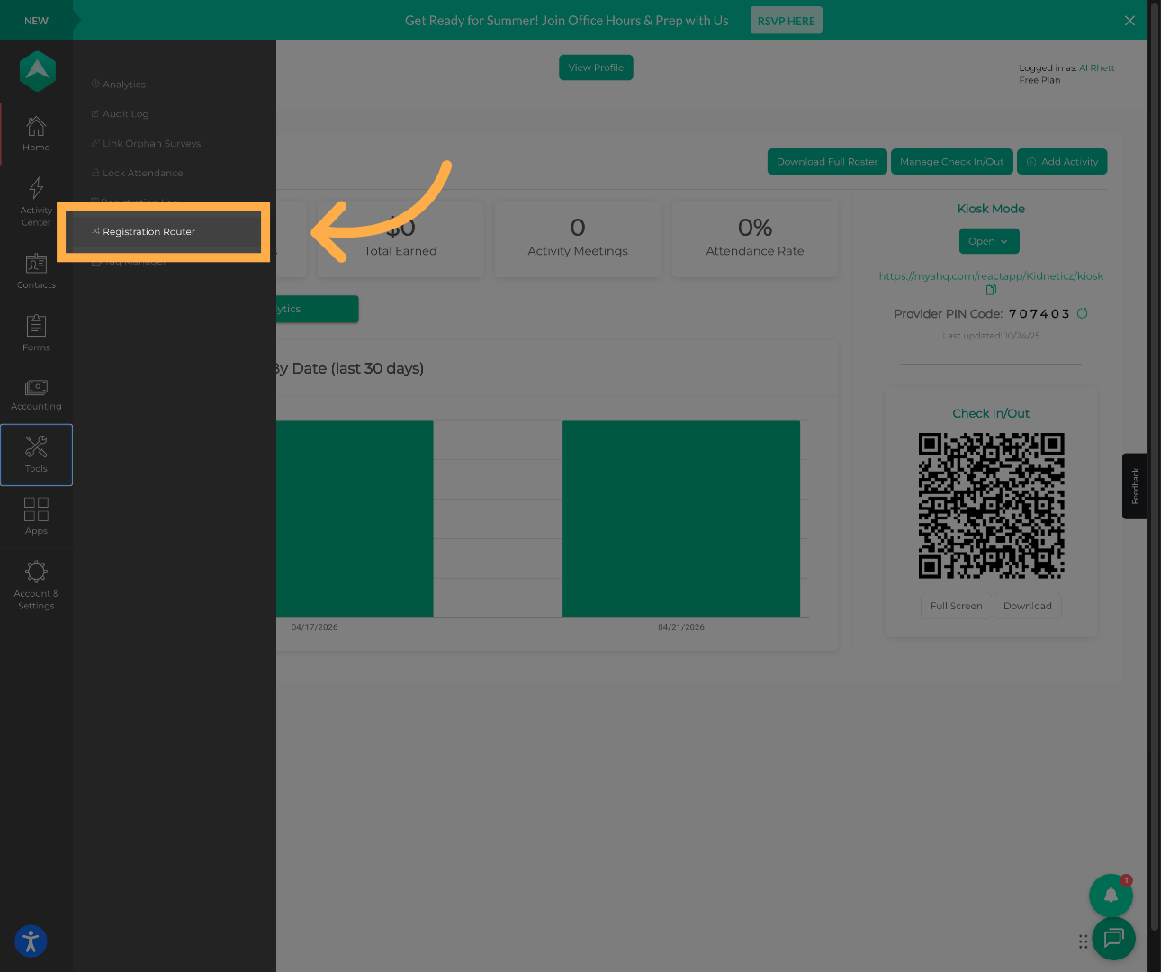 Open Registration Router