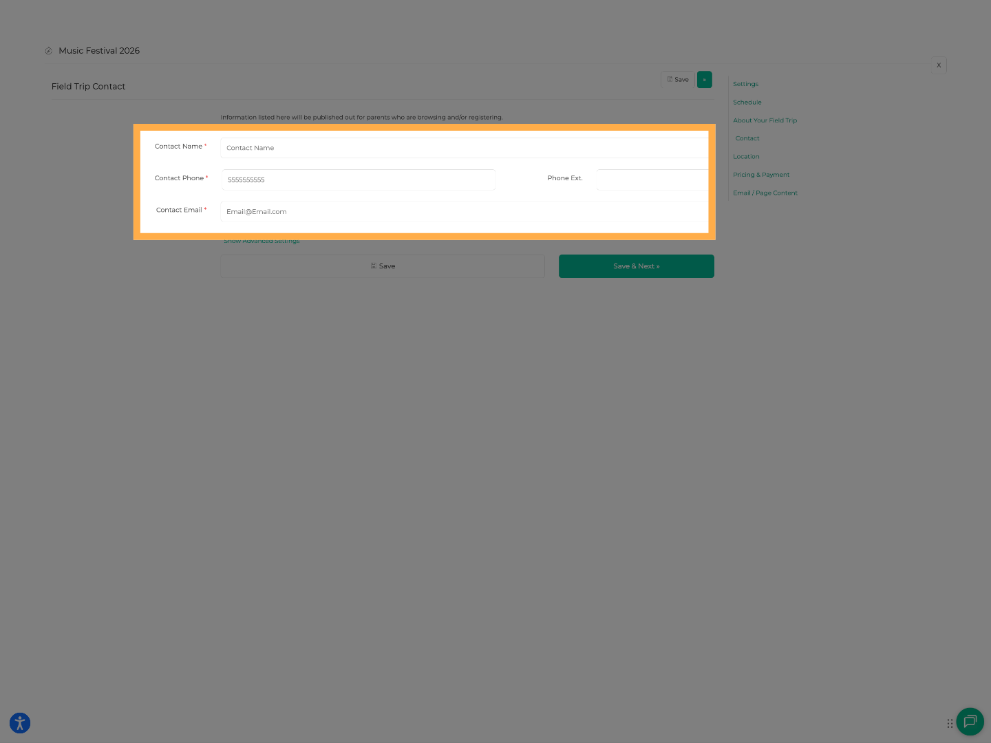 Open Advanced Settings