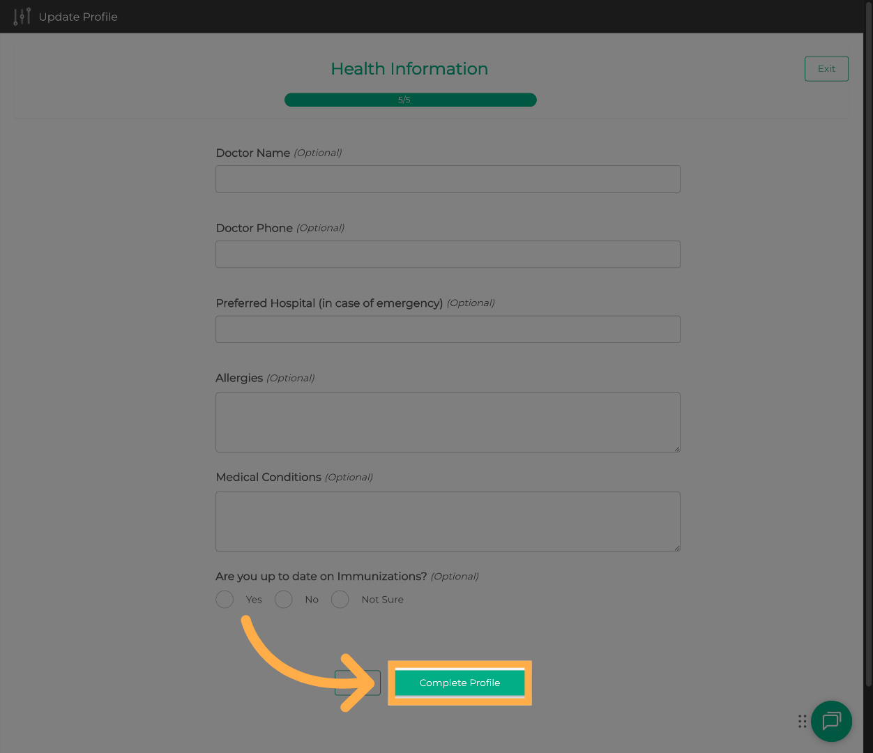 Complete Profile Update