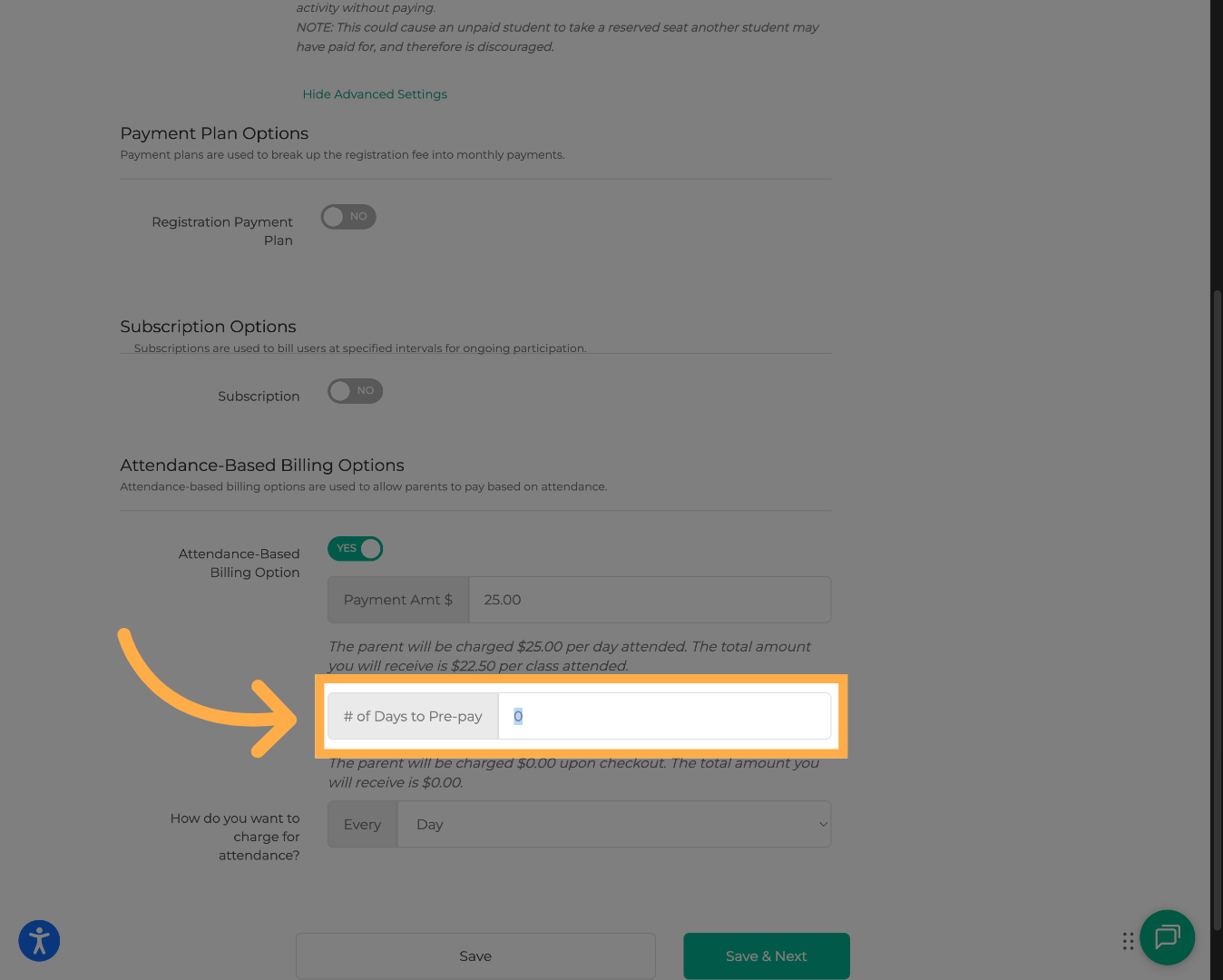 Set Attendance Count
