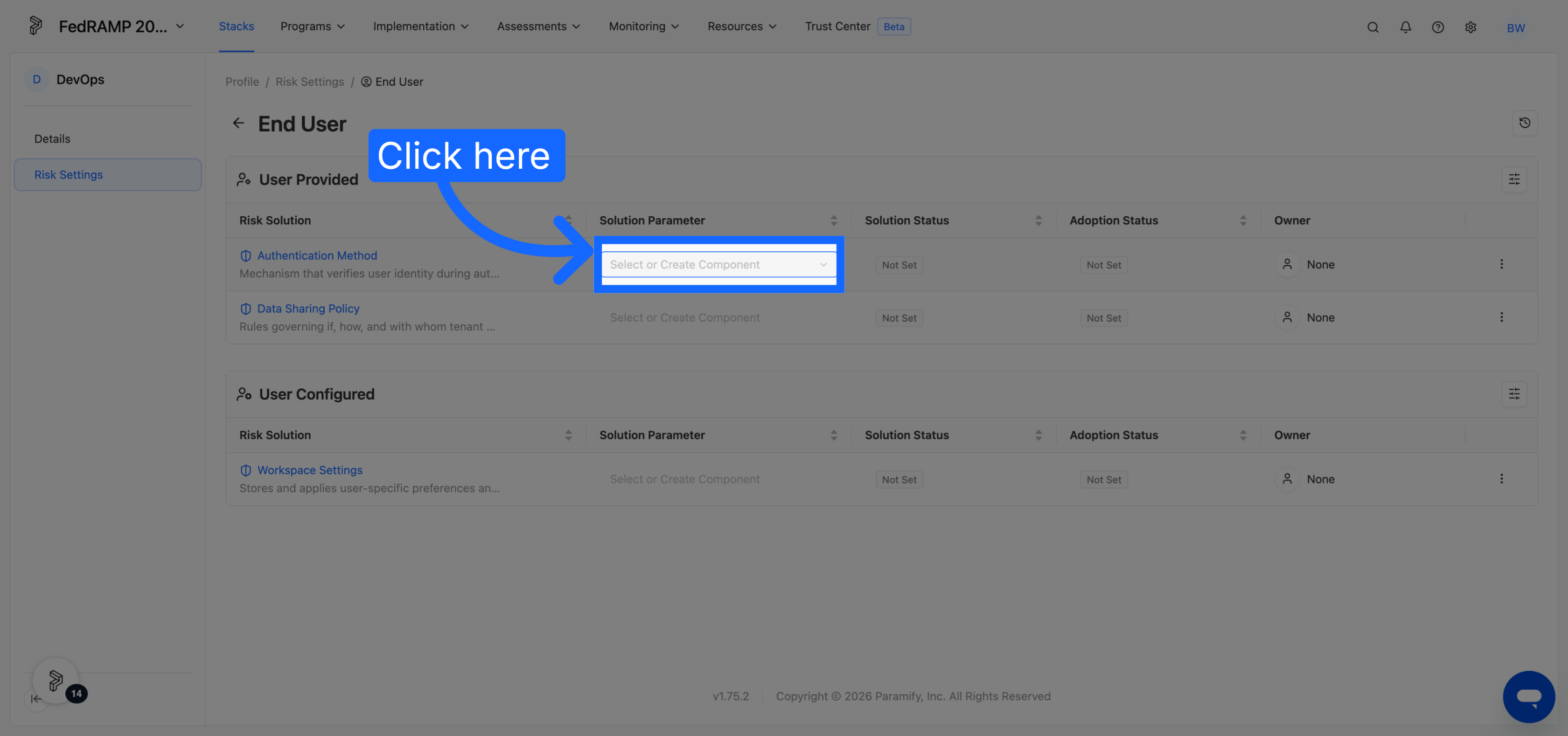 Navigate Within End User Section