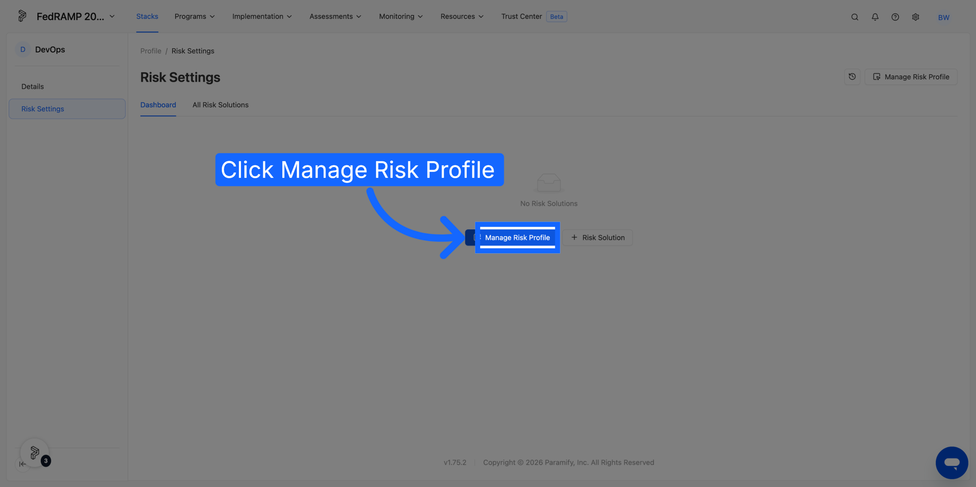 Manage Risk Profile