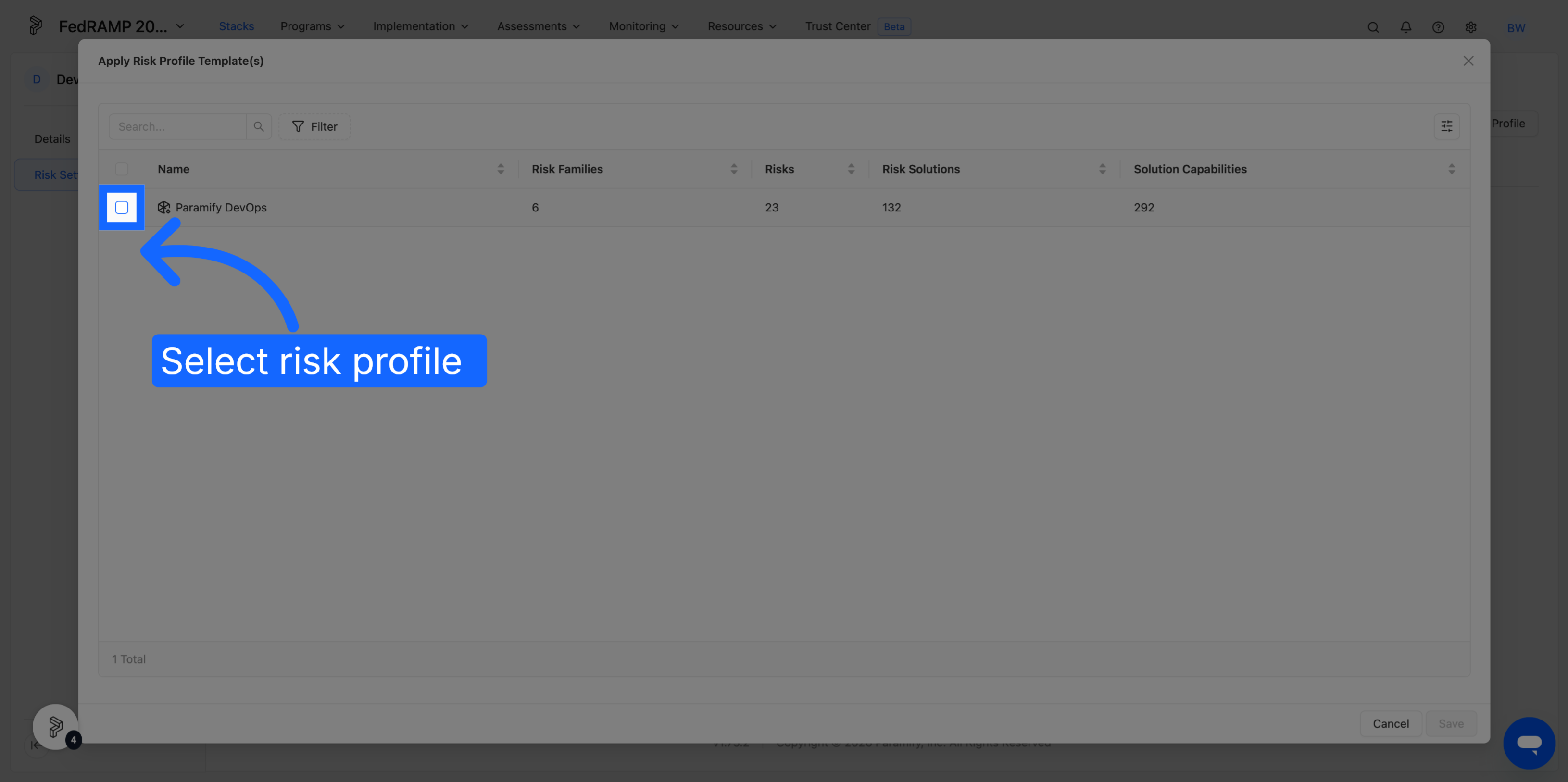 Enable Risk Profile Option