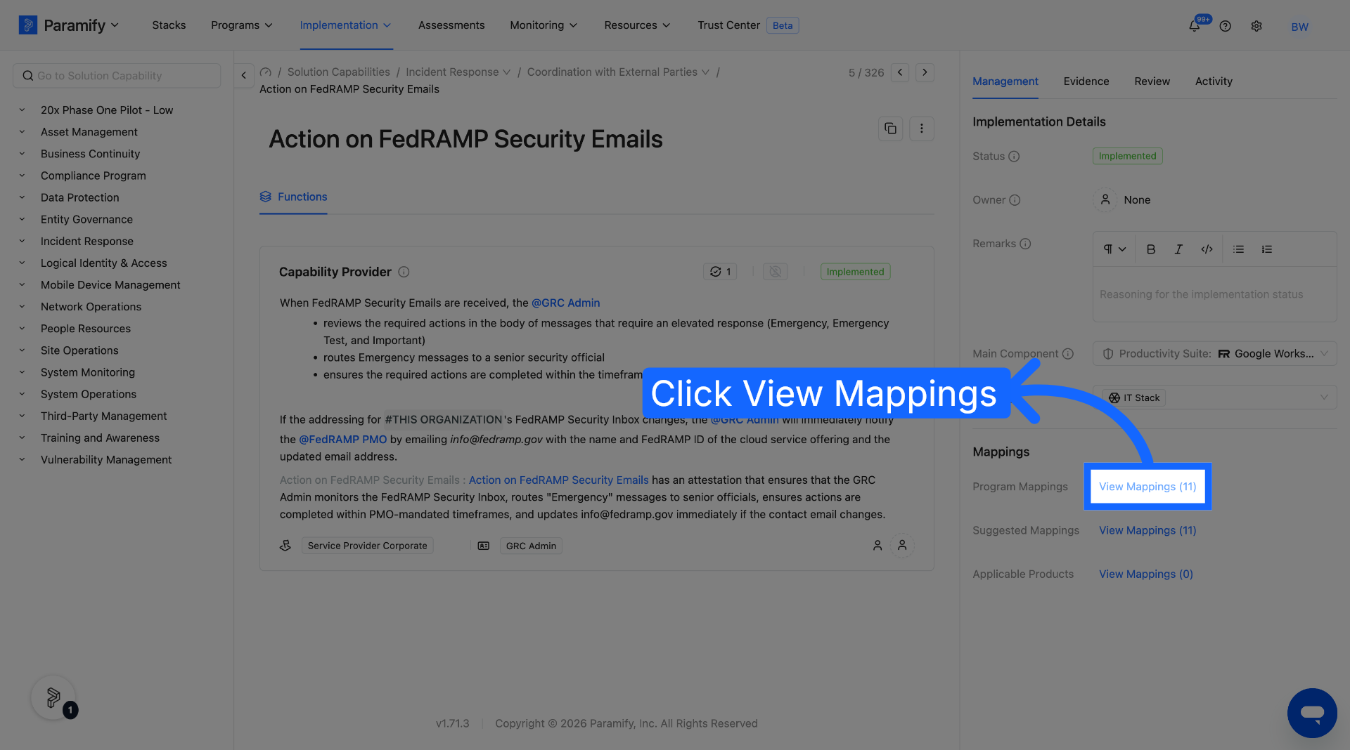 Open Mappings List