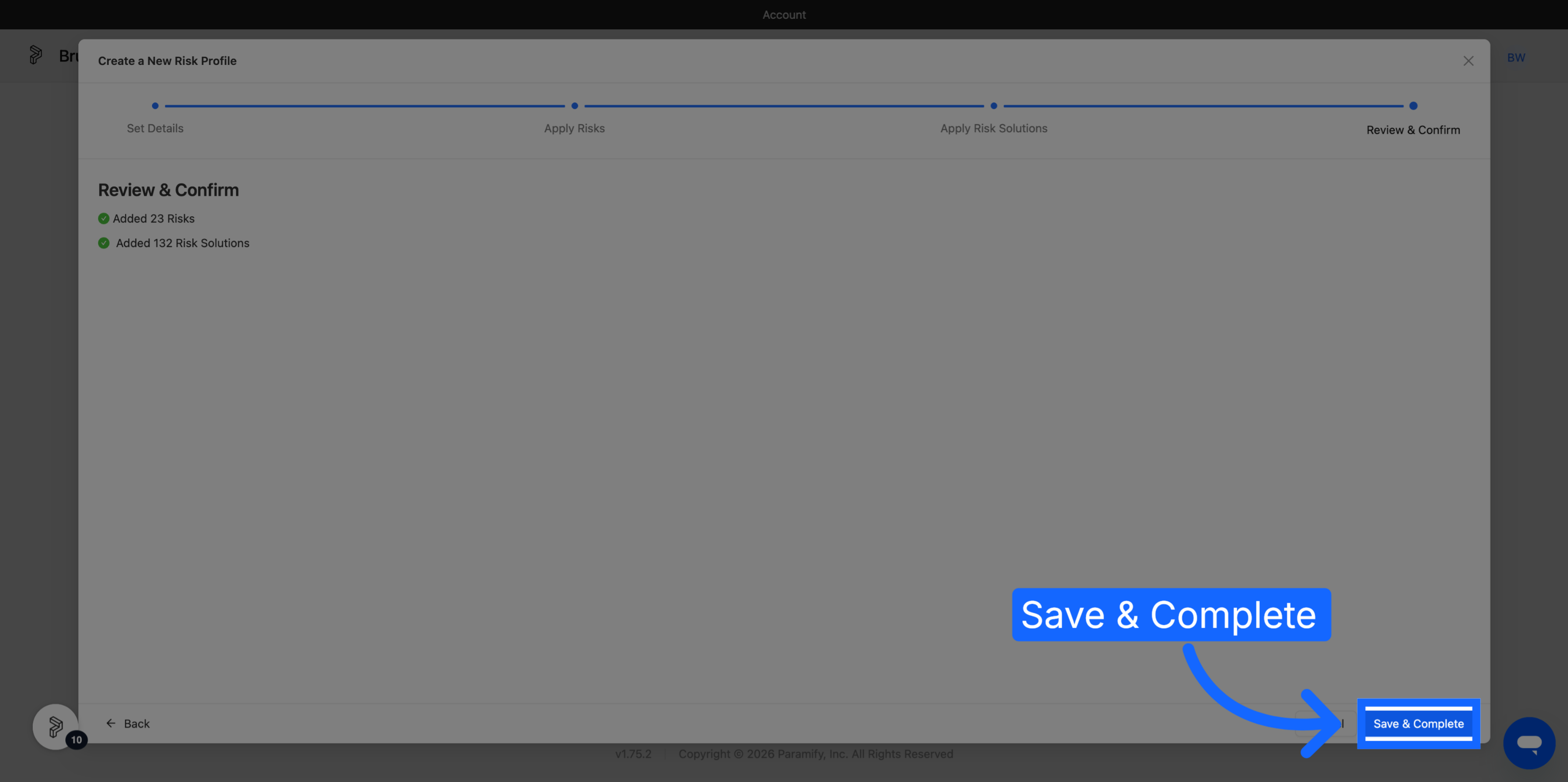 Save and Complete Profile