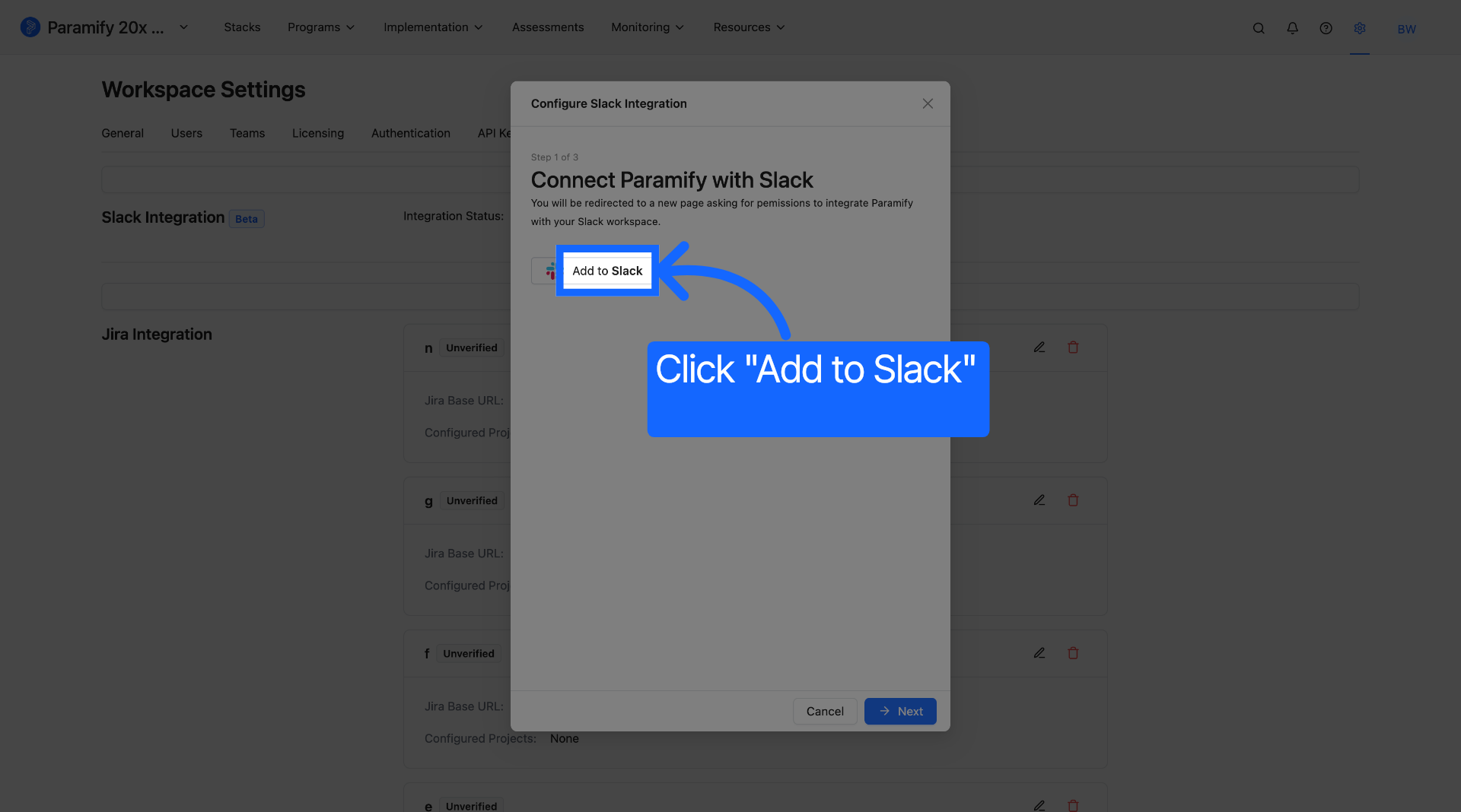 Click Add To Slack