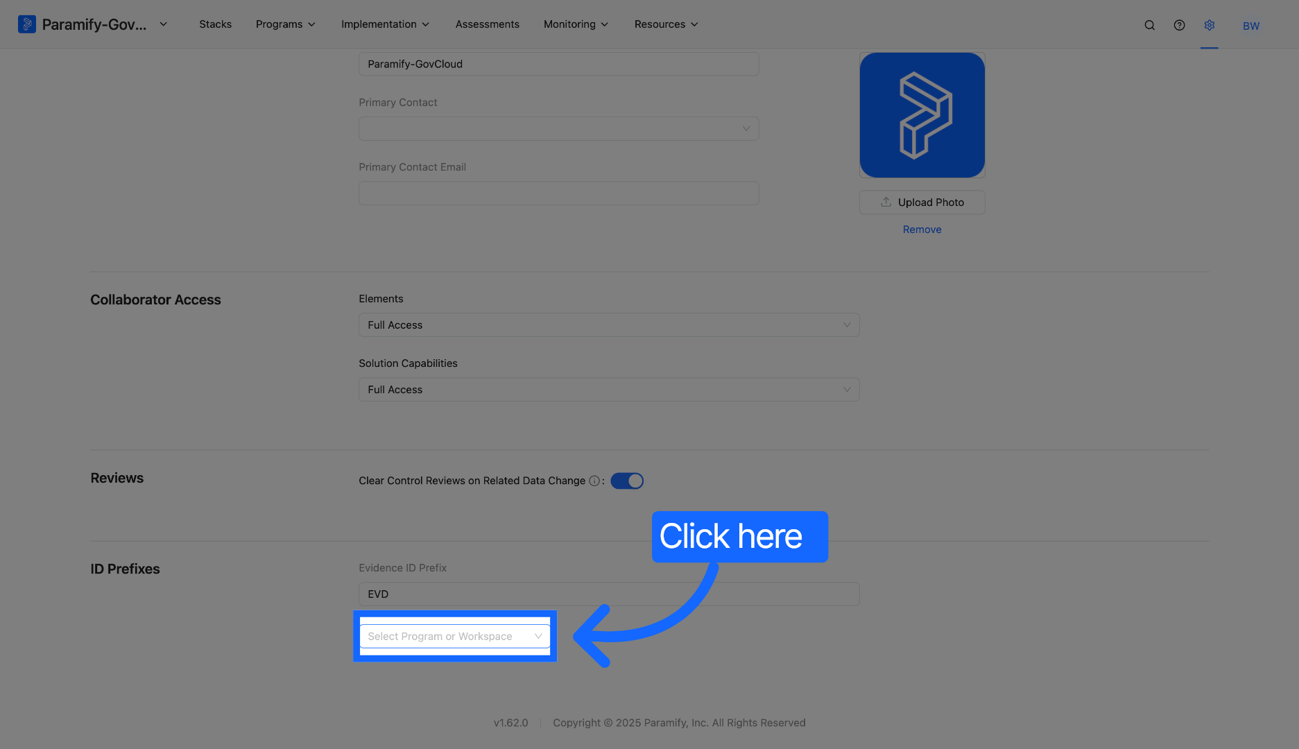 Click Main Interface Area
