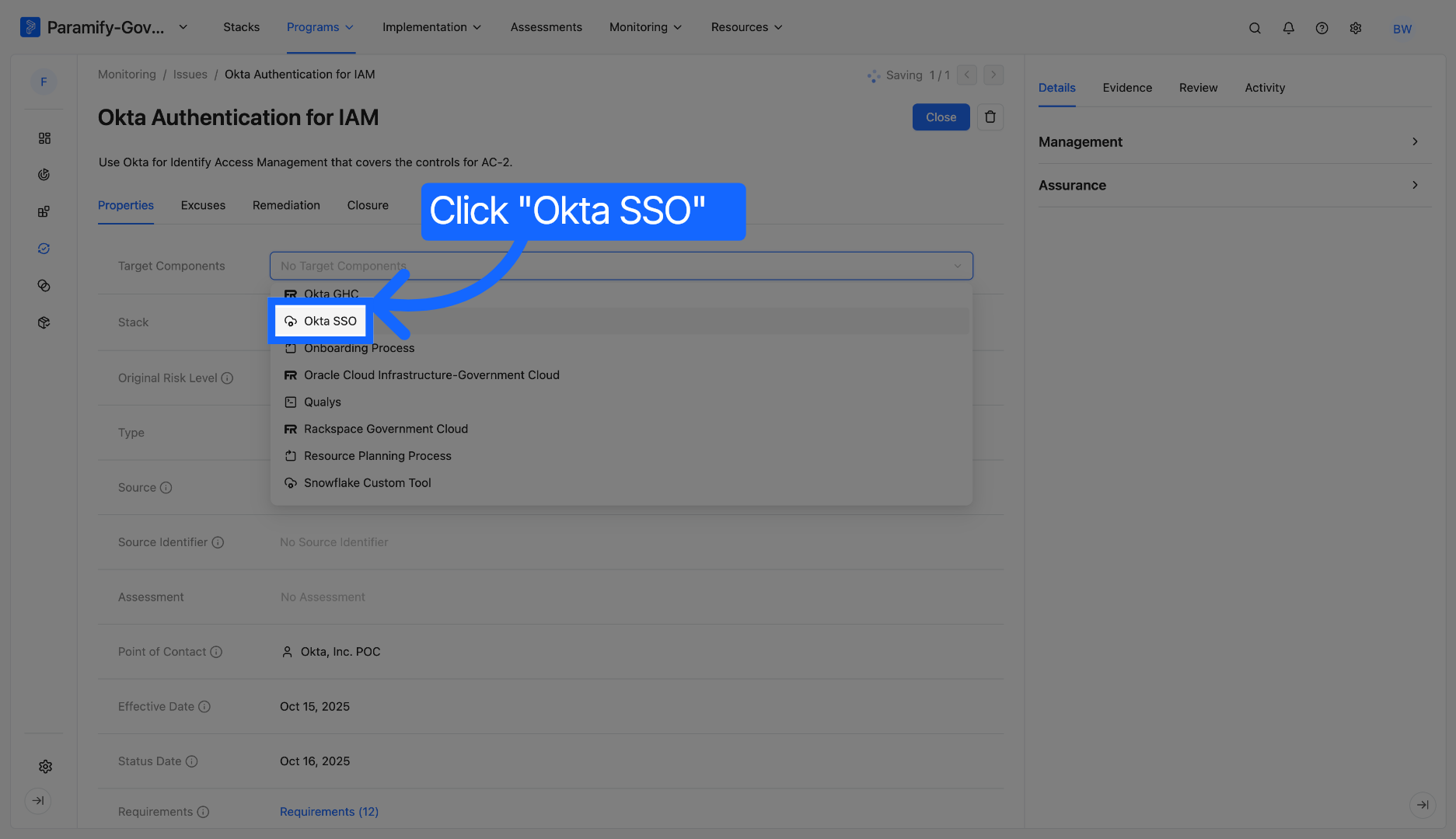 Confirm Okta SSO Selection