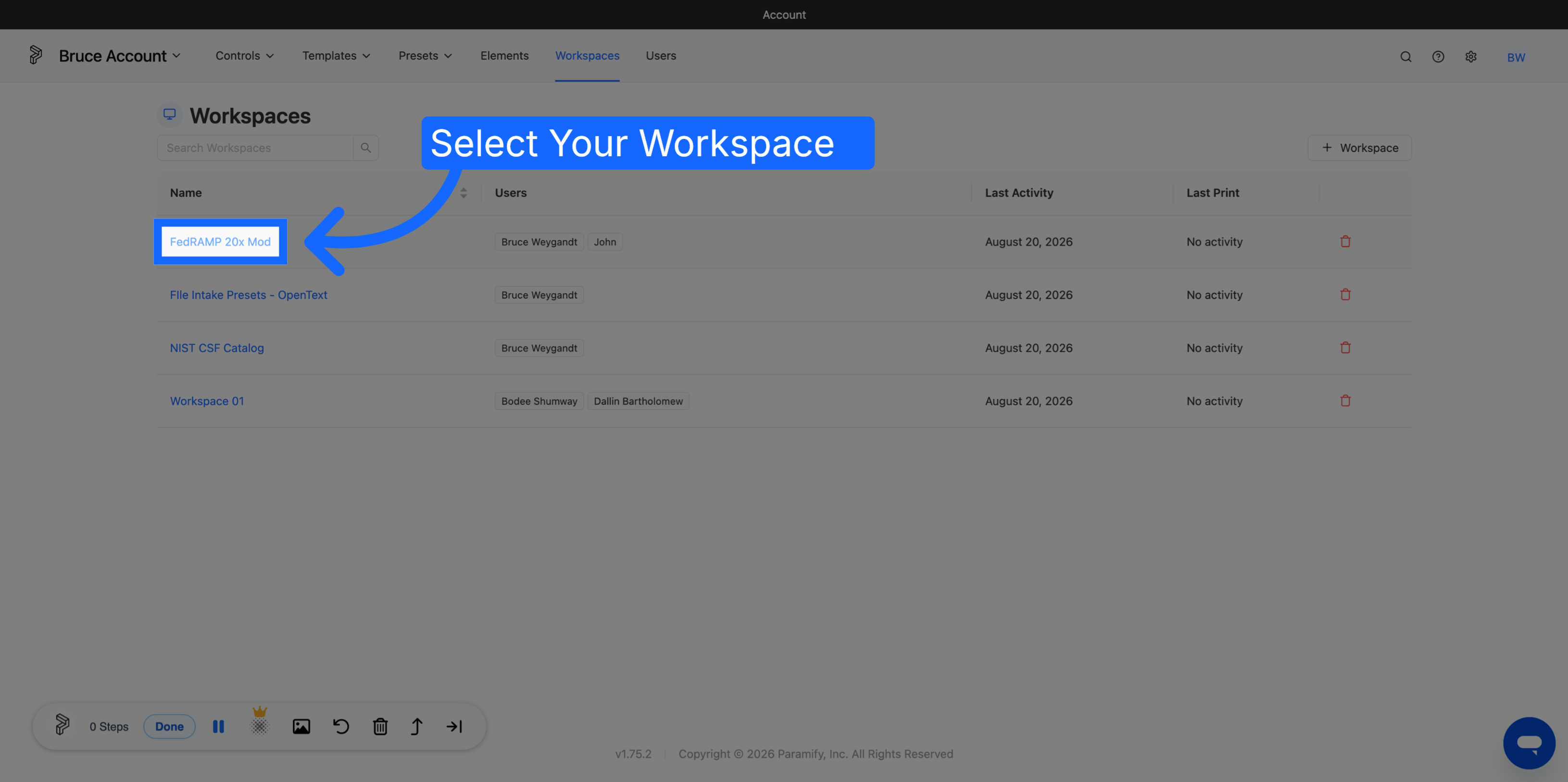 Access FedRAMP 20x Mod Workspace