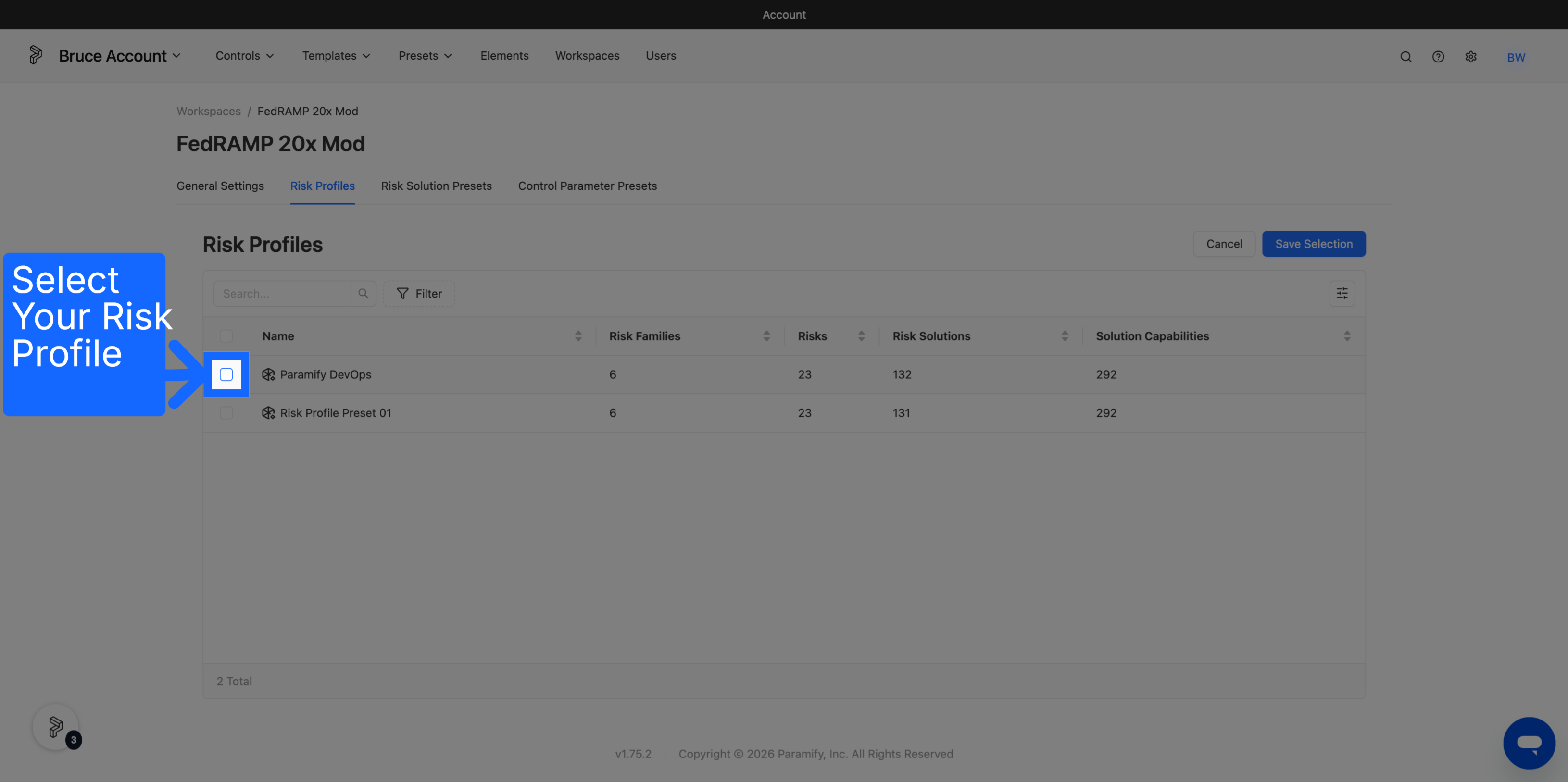 Enable Risk Profile Option