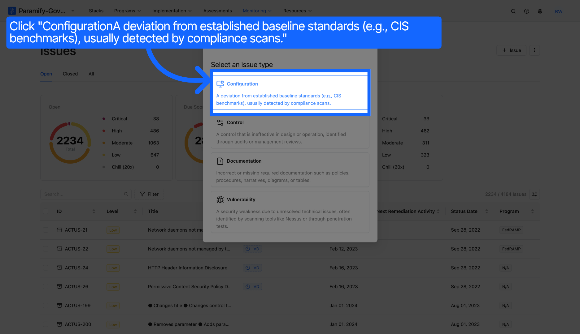 Select Configuration Description