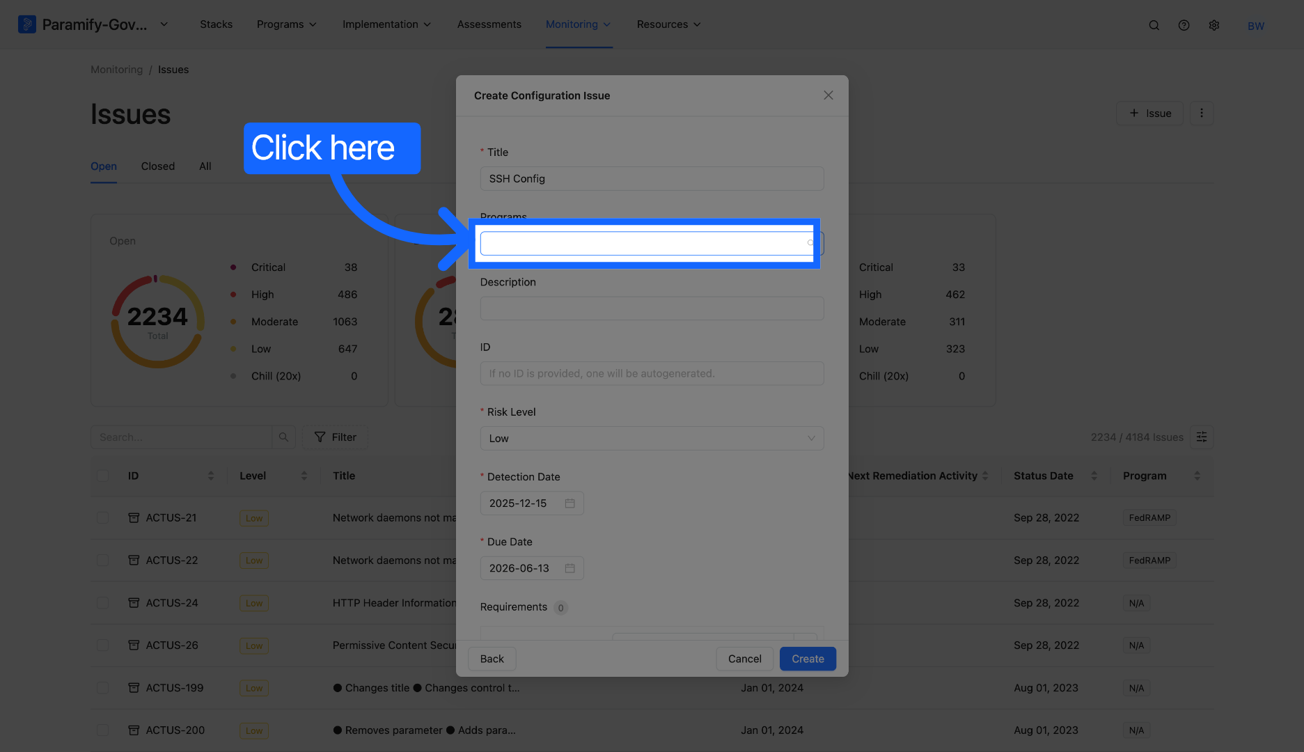 Access Configuration Details